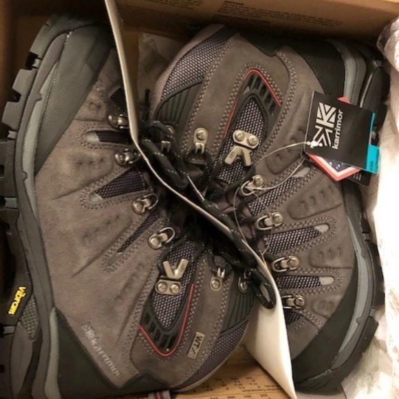New! Karrimor British Hiking Mens Suede Boots Grey Brown S8